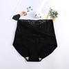 Women Underpants High Waist Solid Color Quick-drying Slim Anti-shrink Shaping Lace Tight Waist Tummy Control Women