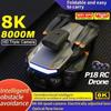 New P18 RC Drone ESC 8K HD Dual Camera Brushless Optical Flow Positioning WIFI FPV Obstacle Avoidance Quadcopter Toy Aircraft Kids Gift