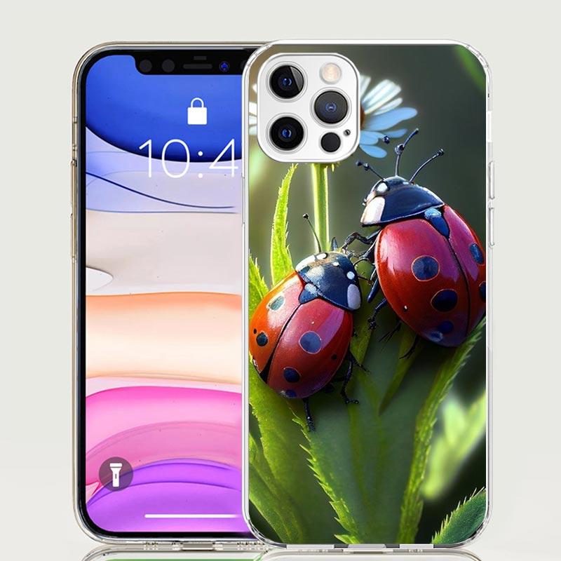 Insect Seven-Star ladybug Phone Case For Apple iPhone 17 Air 16 15 Plus 14 + 13 Mini 12 11 Pro Max 7 8 SE 16Max Soft Shell Cover