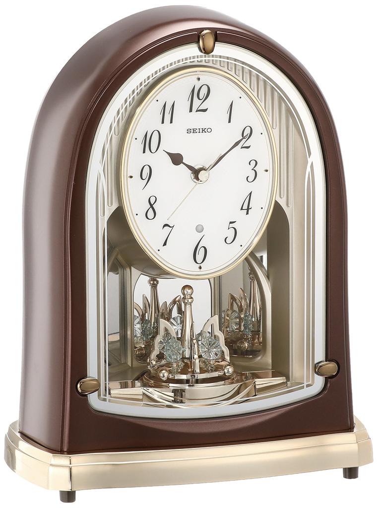 Seiko Clock Table Clock Standard Radio Clock Twin Pa Brown Metallic BY239B SEIKO