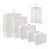 Storage pouch travel 6-piece set beige compression bag clothing organizer shoe waterproof fabric lightweight business trip use