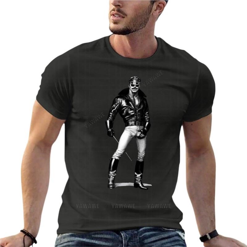 Gay Cop Toy Boy Tom Of Finland Leather Oversized TShirt Summer Unisex Clothes Cotton Streetwear Big Size Tops Tee