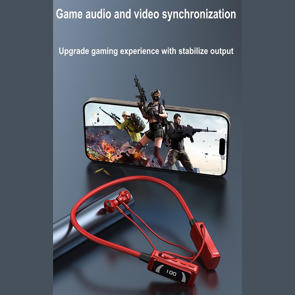 Wireless Headphones Neck Cable Noise Canceling Headphones HIFI Stereo Sound Headphones Memory Card Player Headphones For Jogging Workout Running Hikin