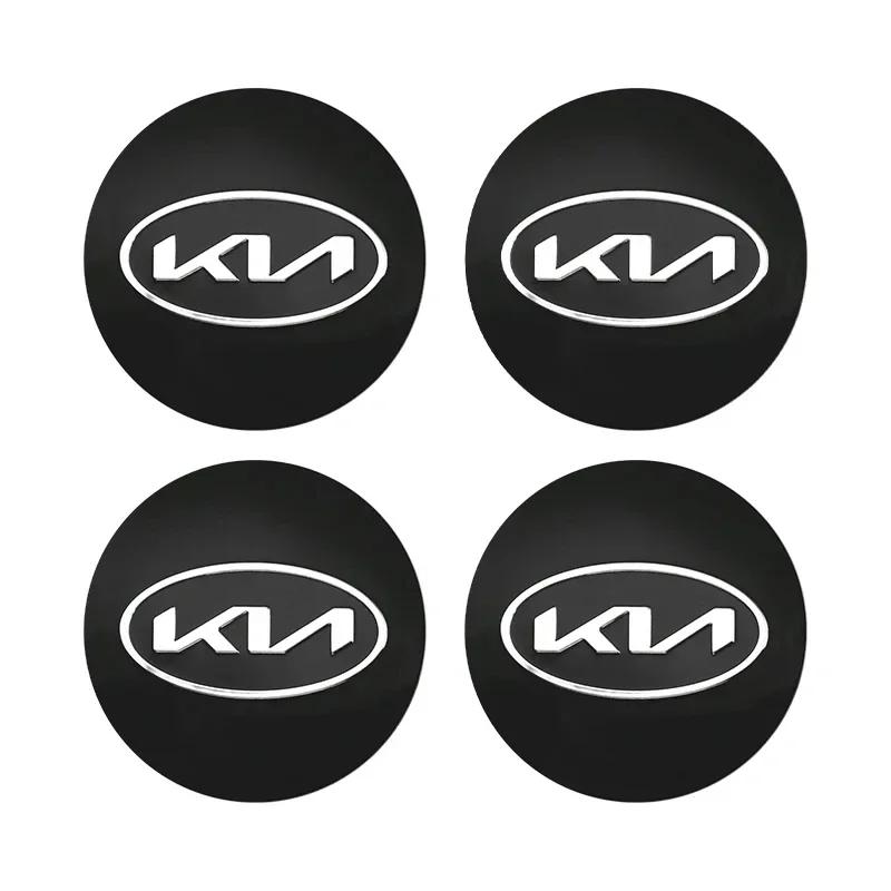 QZGF3 4Pcs 56MM Wheel Center Hub Cap Sticker Rim Cover For Kia EV6 Sorento Niro Stinger Ceed Carnival K5 K9 Soul Carens etc