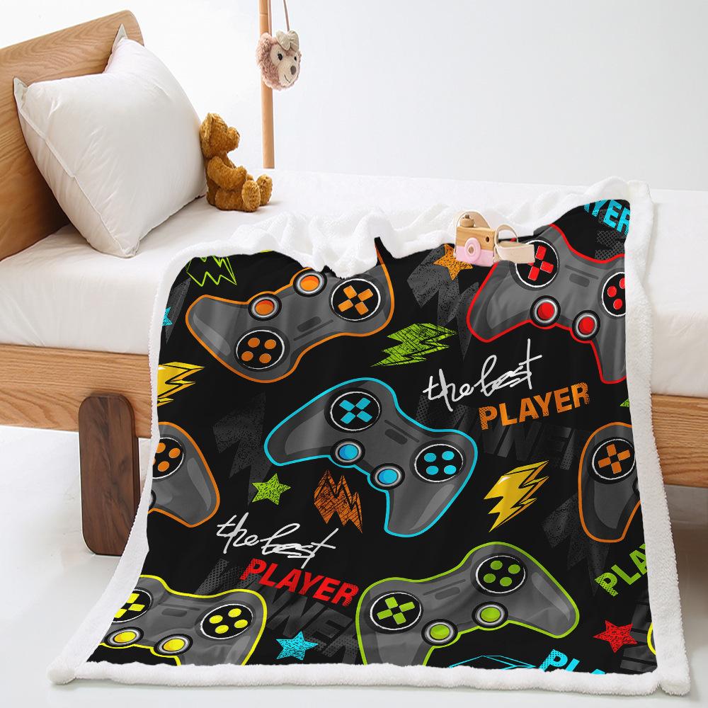 Game Console Collection 2D Digital Printing Thickened Lamb Fleece Crystal Fleece Blanket