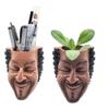 Unique Plant Flower Pot Mould Uncle Face Silicone Mold Succulent Planter Epoxy Resin Mold Garden Figurines Outdoor