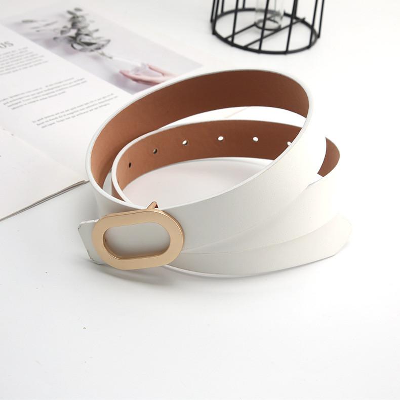 New Retro Buckle Thin Waist Belt Fashion Personality Buckle Head Korean Simple Denim Dress Decoration In Stock Red Black White Brown Beige