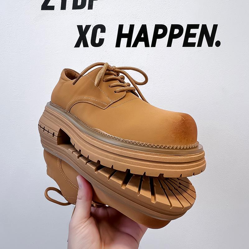 Ботинки Martin мужские на платформе с увеличенным голенищем, туфли дерби в стиле ретро, старые туфли с большой головой, короткие мужские ботинки на шнуровке 24342-A