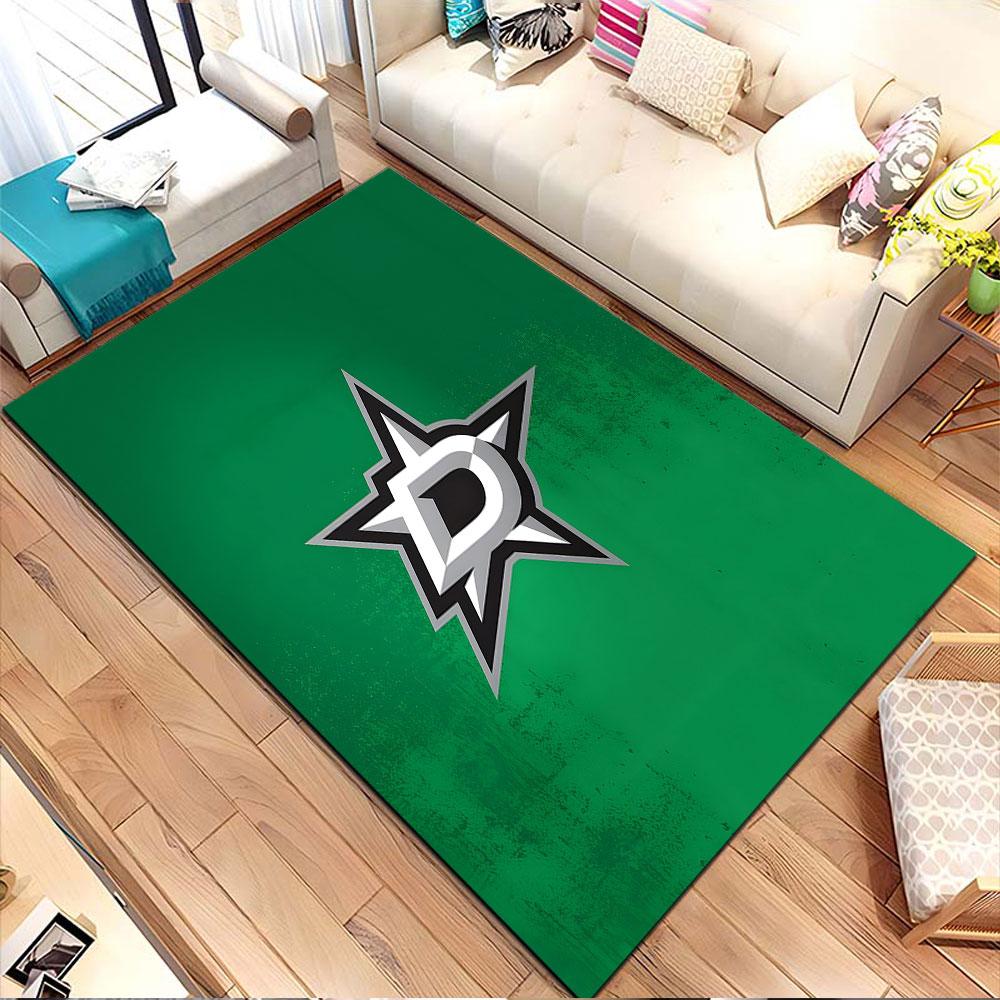 Green Star Logo on Rug Patterned carpet, non slip mat suitable for living room and bedroom sofas