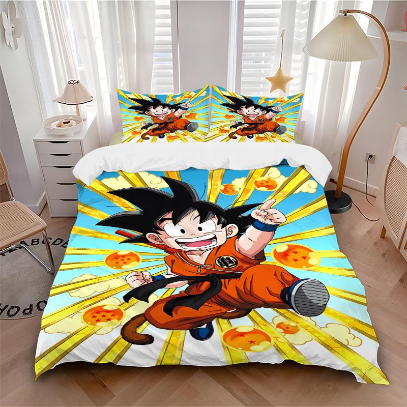 3pcs Dragon Ball Bedding Set. Soft and Comfortable with No Core Included (1x Duvet Cover + 2x Pillow Covers) yy251009194