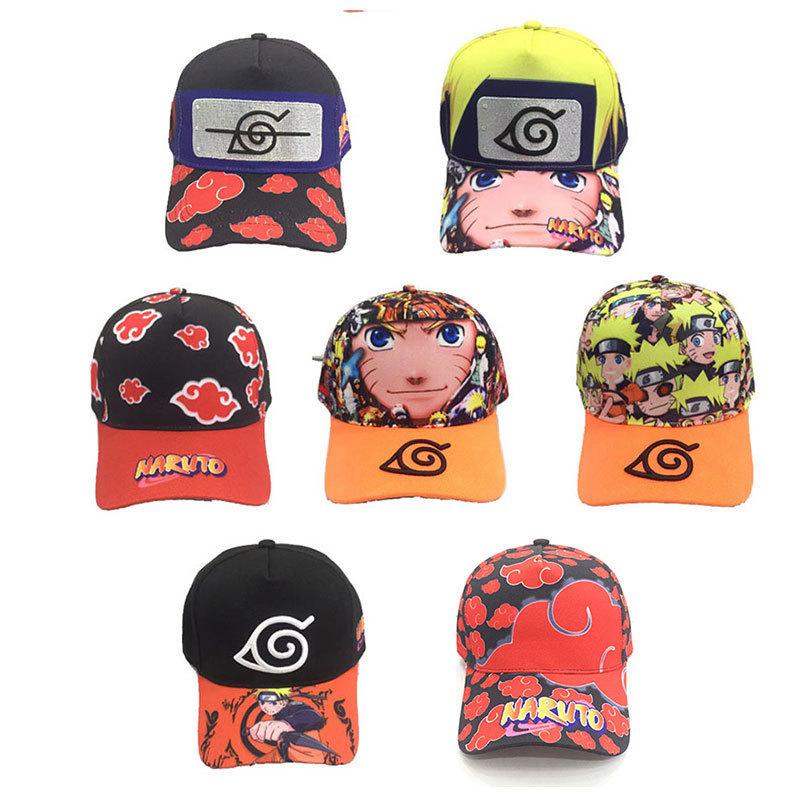 Naruto Mascot Anime Toys Naruto Uchiha Family Red Cloud Cartoon Emblem Hat Embroidered Cotton Baseball Cap Fashion Hat Gifts