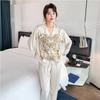Новая весенне-летняя женская сексуальная пижама из двух частей из тонкого высококачественного ледяного шелка