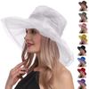 Women's Organza Wide Sun Hat Foldable UV Beach Hat