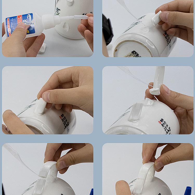 High Viscosity Quick-Drying Transparent Glue for Ceramics & Wood, Low Whitening, 401/502 Formula