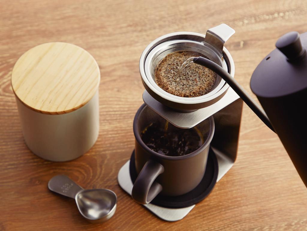 Maebata Brew Coffee Single Person Dripper Set Серая сетчатая кружка с фильтром и подставкой 51642