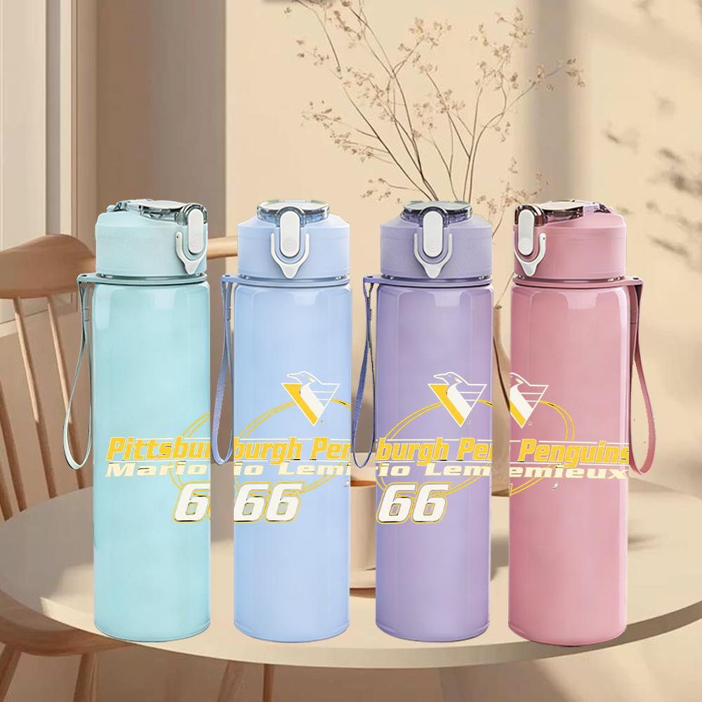 1PC Yellow Western Horse Vintage Text Print 750ml Portable Sports Water Bottle Leakproof Gym Outdoor Travel Drink Cup