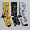 Korean Black & White Hip-Hop Street Skateboard Style Cotton Socks for Men & Women