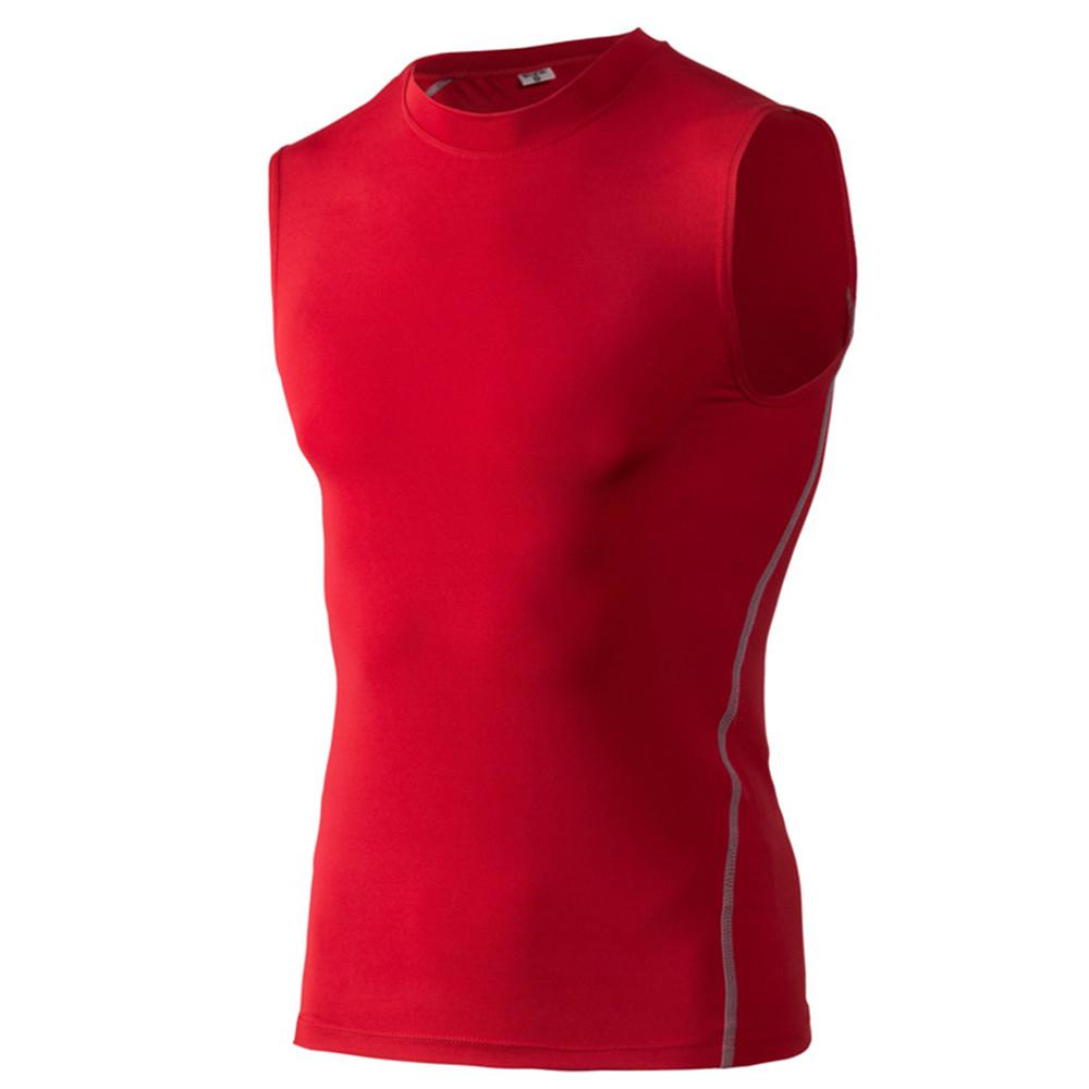 Мужская спортивная футболка без рукавов для бега, баскетбольный компрессионный тренировочный жилет, майка для фитнеса, базовый слой, футболка, спортивная одежда, быстросохнущая