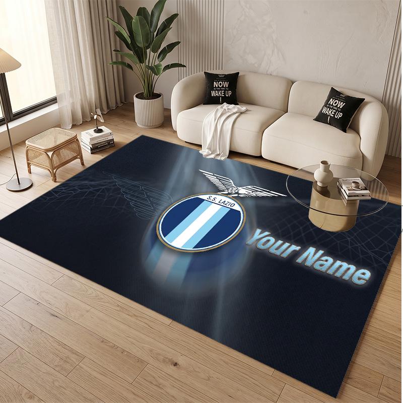 Personalized Crystal Velvet Carpet Lazio FC Pattern Non Slip Floor Rug