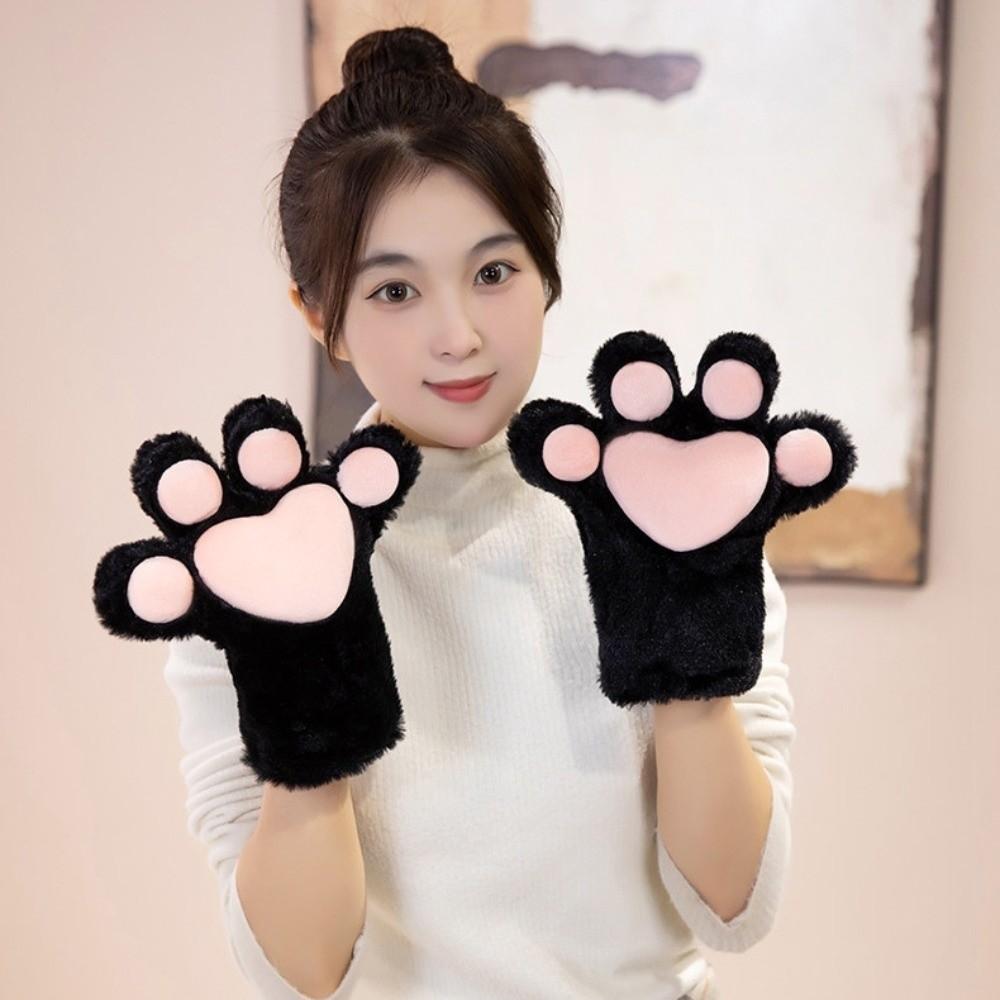 Thicken Plush Cat Paw Gloves Cartoon Cat Claw Mittens Kawaii Cosplay Costume Gloves  Club