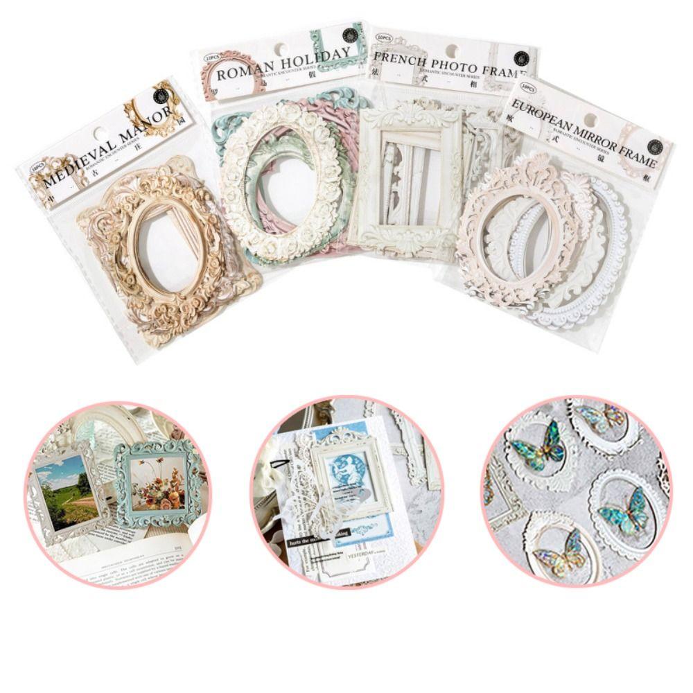 A Set Relievo Vintage Hollow Embossed Materials Frame Scrapbook Decoration Paper DIY Crafts
