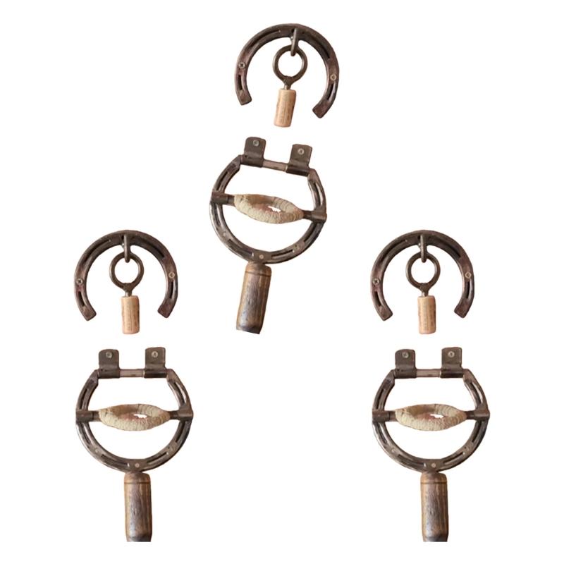 Unique Handmade Iron Horseshoe Wine Bottle Opener Wall Mount Farmhouse Antique Corkscrew Kitchen Wall Art Decors Gift HX6C
