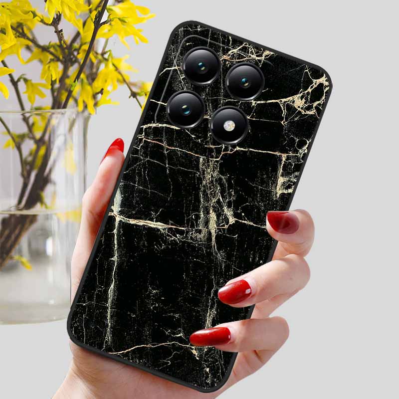 Для Xiaomi 14T / 14T Pro Чехол Модный Черный ТПУ Мраморный Расписной Чехол для Xiaomi 14T Pro Ударопрочный Корпус Capa Силиконовый Мешок 6.67''