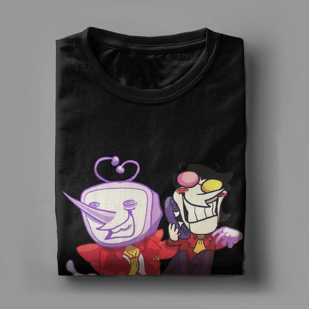 Men's T-Shirts Deltarune Spamton and Tenna Vintage Pure Cotton Tee Shirt Short Sleeve T Shirt O Neck Clothing Plus Size