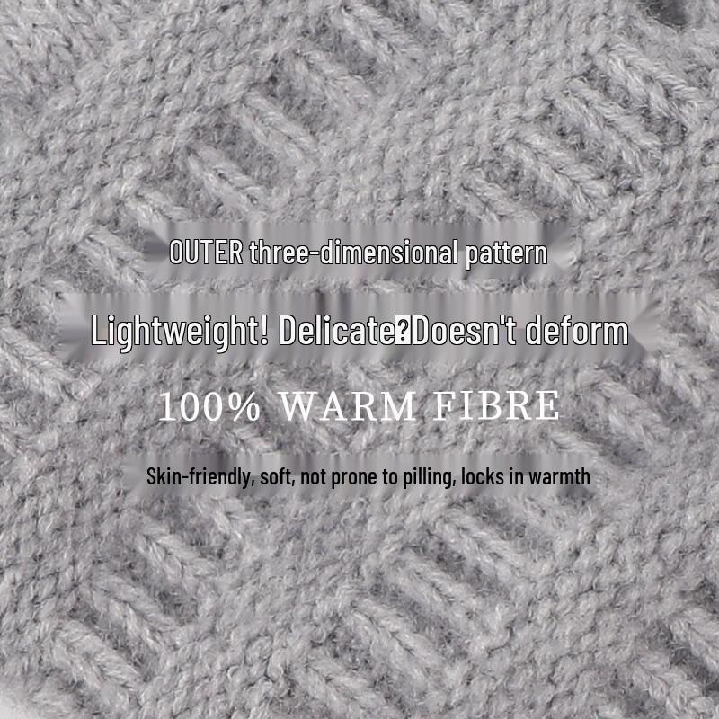 Women's Fleece-Lined Knitted Outdoor Gloves