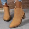 2024 Plus Size Shoes for Women Ankle Women's Boots Concise Modern Boots Women Pointed Toe Slip On Square Heel Ladies Shoes