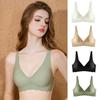 Бесшовный Дышащий Удобный Поддерживающий Бюстгальтер Желейной Мягкости с Ощущением Обнаженной Кожи Сексуальный Глубокий V-образный Вырез Пуш-ап и Предотвращающий Провисание