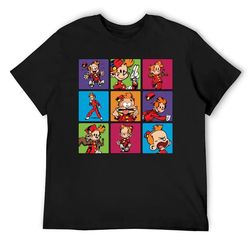 Футболка Spirou Squares Classic на продажу Харадзюку Спортивный топ Футболка Уникальный Дом Смешной Размер США