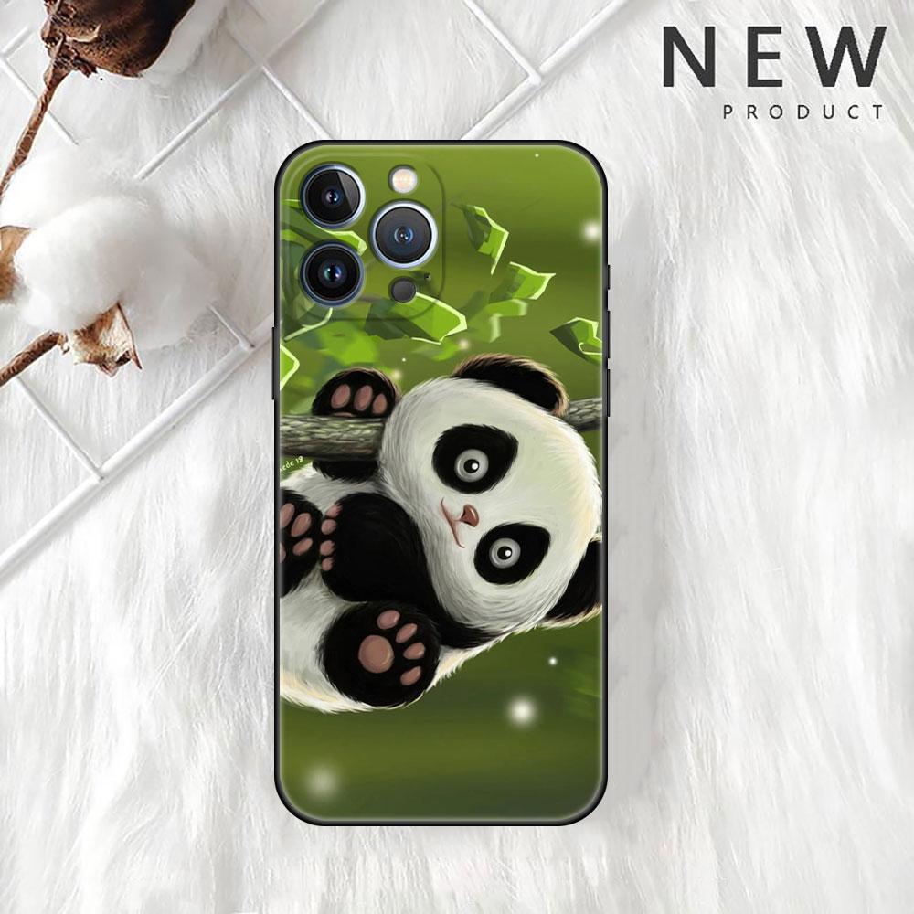 Милый чехол с изображением панды из мультфильма для Apple iPhone 14 Pro Max 13 11 12 Mini SE 7 8 Plus X XS 6 6S, силиконовый чехол для телефона, мягкий, Funda