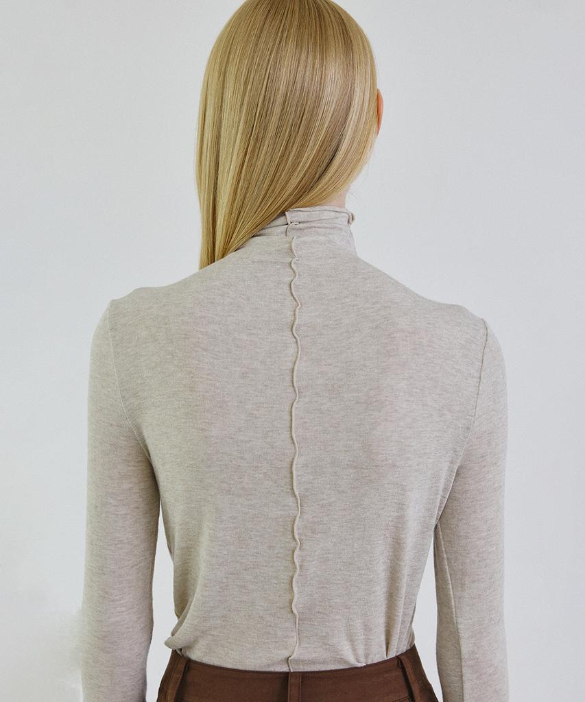 STEP AROUND Line Detail Wool Pola_Oatemal