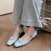Fashion Elegant String Bead Rhinestone Flat Mary Jane Shoes Women Fashion Square Toe T Strap Brand Designer Shoe Sweet Lolita Dress Shoe