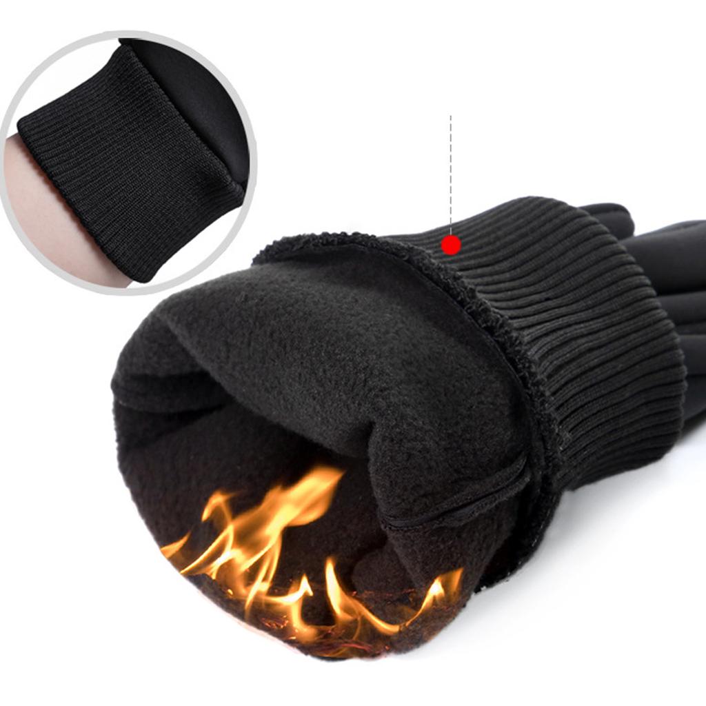 Зимние перчатки Ветрозащитные Сенсорные Нескользящие Черные Теплые Перчатки для Мужчин Женщин Бег Пеший туризм