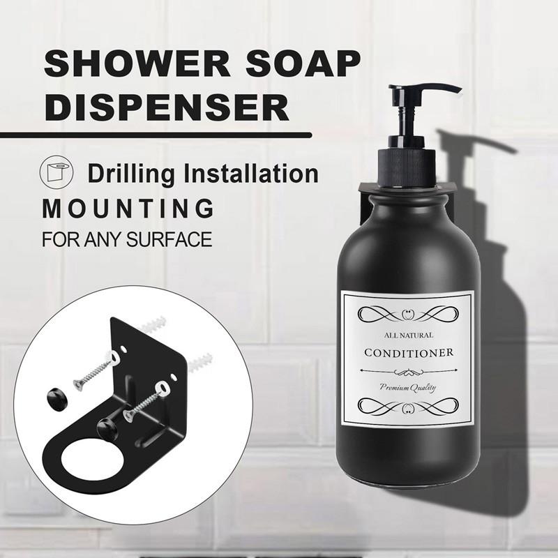 500 мл пластиковый матовый черный дозатор для мыла многоразовый флакон с этикетками для шампуня кондиционера для мытья посуды