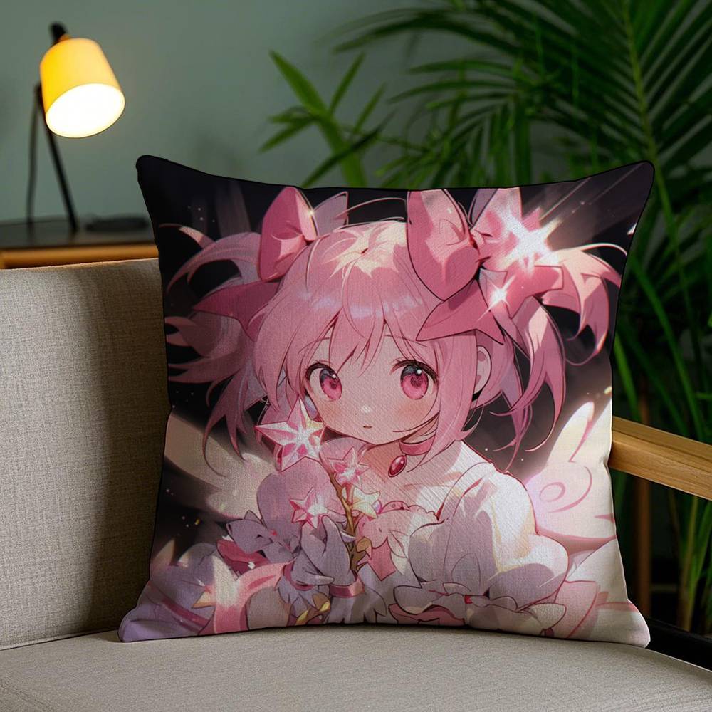 Наволочка M-Madoka M-Magica Диванная Короткий Плюш Двусторонняя HD Печать Комната Домашний Офис Подарок Чехол для Подушки