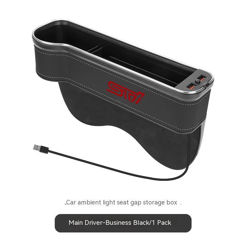 For Subaru STI Outback Brz Wrx Xv Ascent Forester Impreza Legacy Car Sewn Seat Gap Crevice Slot Storage Box light USB Charging WP1