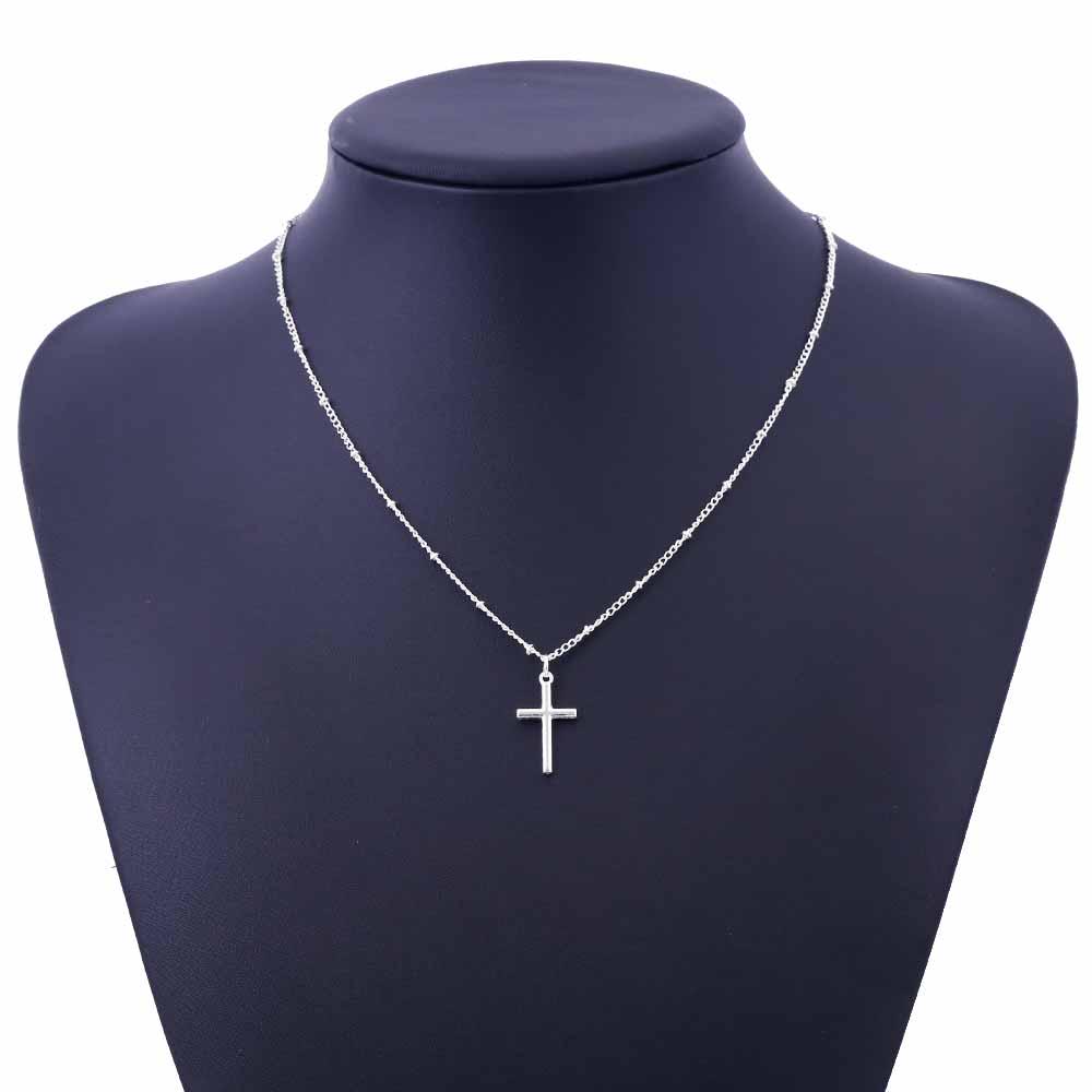 Fashion Simple Alloy Cross Pendant Necklace Female Charm Jewelry Party Gift