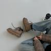 Неплохой пинок толстоподошвенные толстокаблучные большие желтые ботинки женские 2025 новые британский стиль круглая голова универсальные на шнуровке ботинки Мартина рабочие ботинки