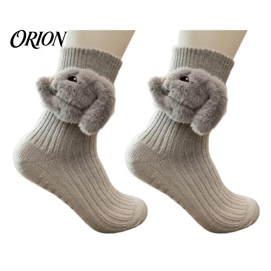 Soft Non-slip Floor Socks 3D Animal Sloth Socks, Knit Crew with Non-Slip Grips, Warm Winter Grips House for Indoor Lounge Sleep Use