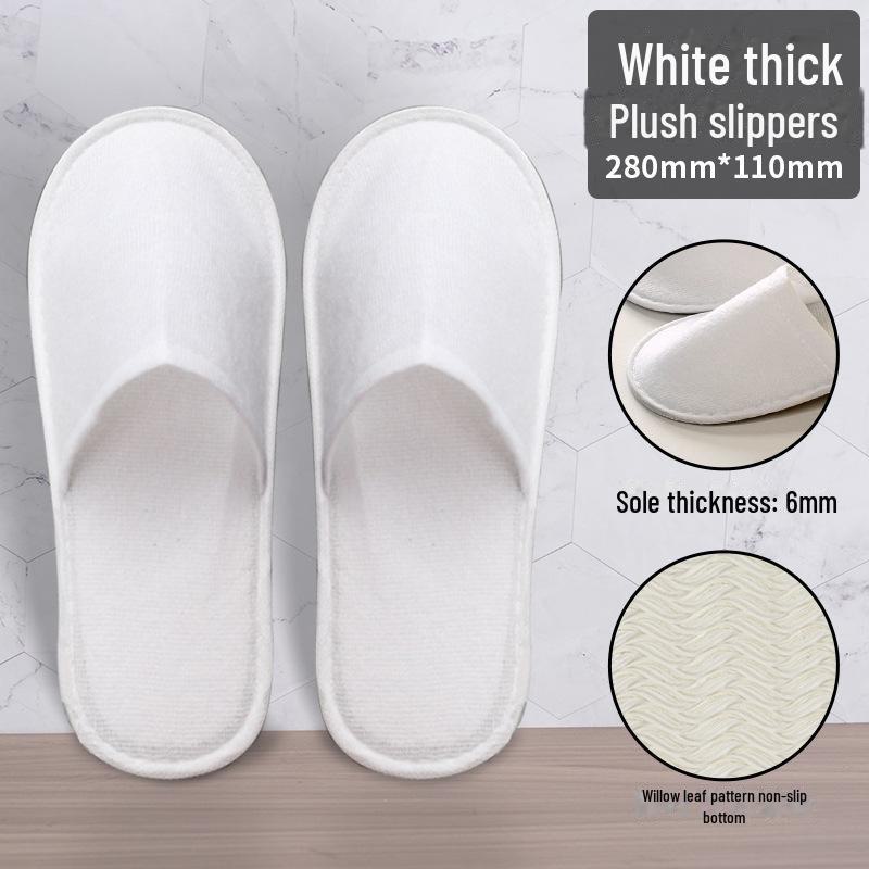 Thickened Non-Slip Disposable Slippers for Hotels, B&Bs, Beauty Salons, Home Hospitality - Cotton & Linen, Breathable