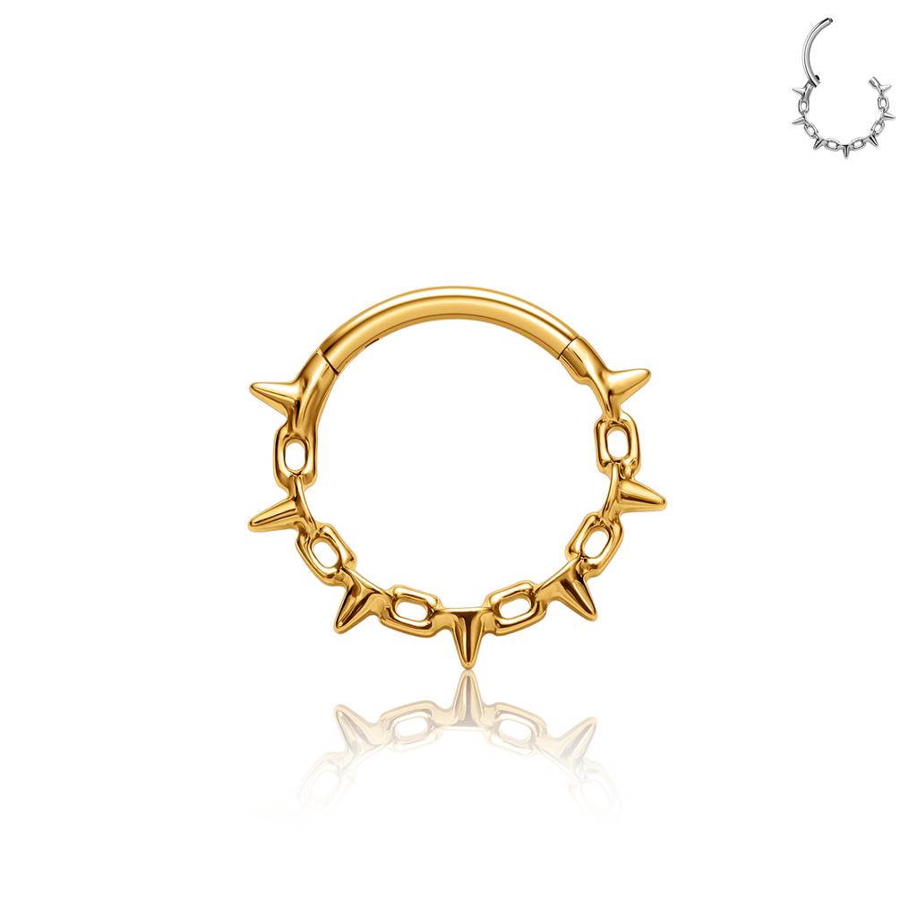 JCJEWELRY Титановые украшения для пирсинга тела Модные сегментные кольца для носа с шарниром Серьги с цирконами для женщин Пирсинг хряща козелка