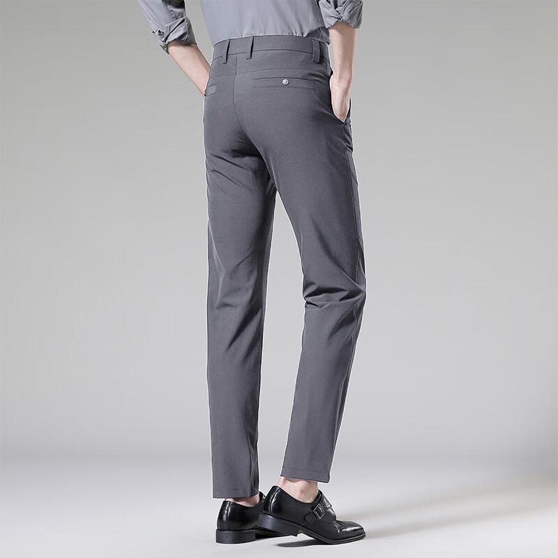 Shanshan Men's Lightweight Four-Way Stretch Business Casual Straight-Leg Pants