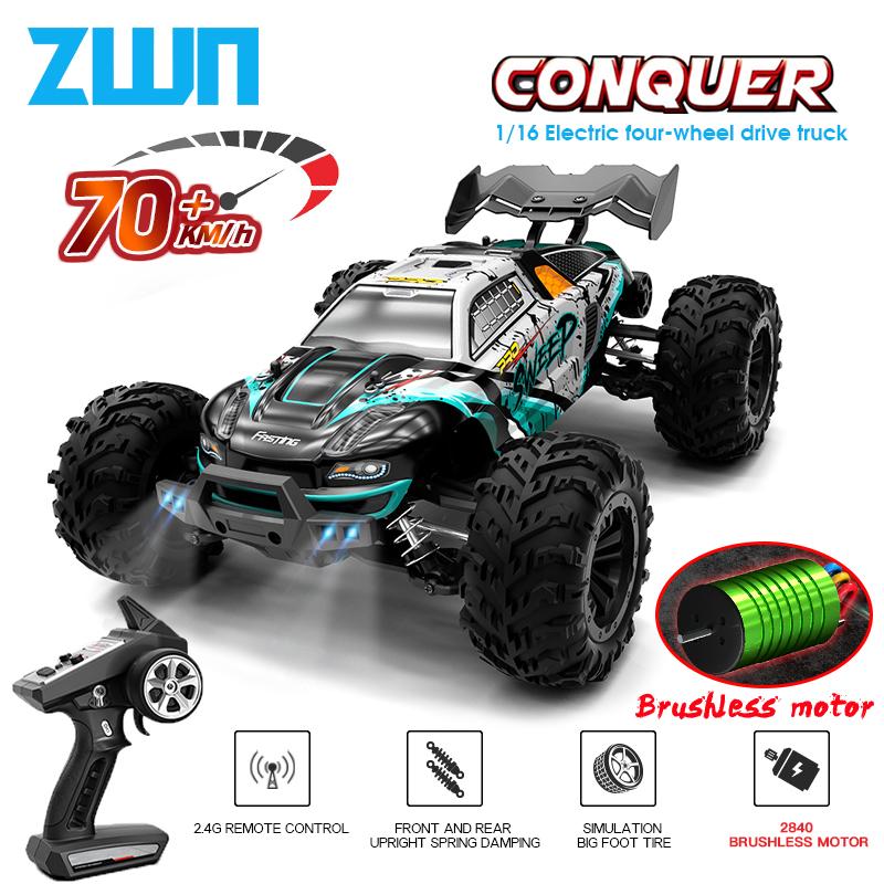 AAYB1 ZWN 1:16 70 км/ч или 50 км/ч 4WD RC автомобиль с дистанционным управлением LED автомобили высокоскоростной дрифт монстр-трак для детей против Wltoys 144001 игрушки