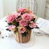 Искусственный шелковый ручной букет Смешанные искусственные цветы Пион Роза Гортензия Декор