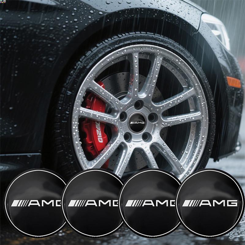 ABS4Pc Car Wheel Hub Center Cap Sticker Metal Emblem Sticker For Mercedes Benz W205 W177 W221 W220 W176 W212 W213 ML G63 E63 GT
