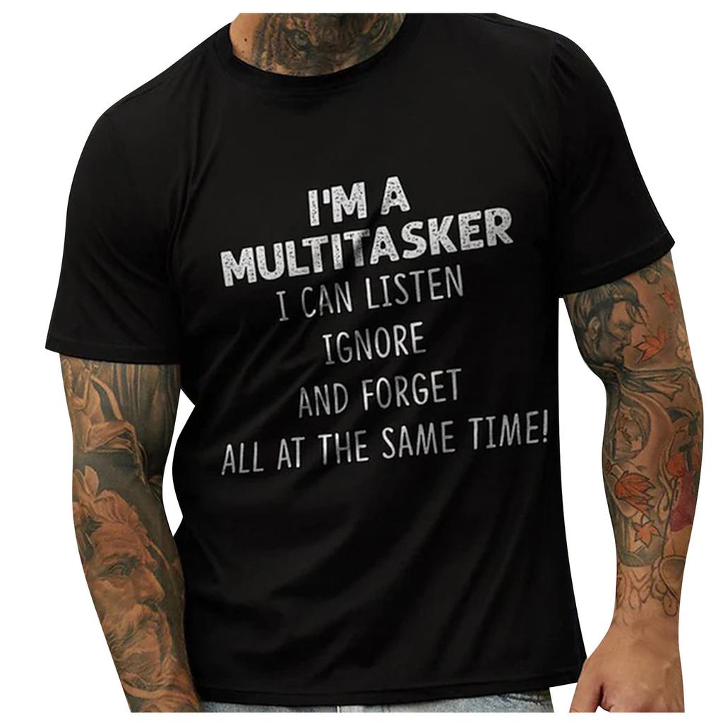 Men's  T-shirt Graphic Text 3D Printing Street Casual Short Sleeve Button Down Printed Clothing Basic