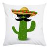 Fashion Home Decoration Hand Drawn Cartoon Cactus Print Super Soft Pillow Cover Office Seat Cushion Cover